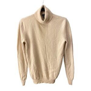 Bloomingdale's Tan turtleneck Cashmere Sweater L